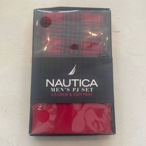 NWT, Nautica Mens PJ Set L/S Crew & Cozy Pant